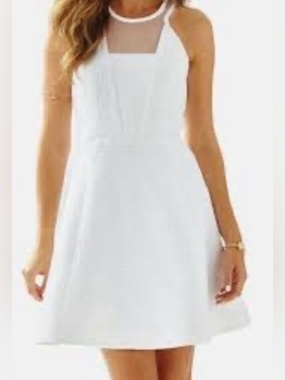 Lilly Pulitzer Elsie Resort White Floral Jacquard Sleeveless Dress Size 14